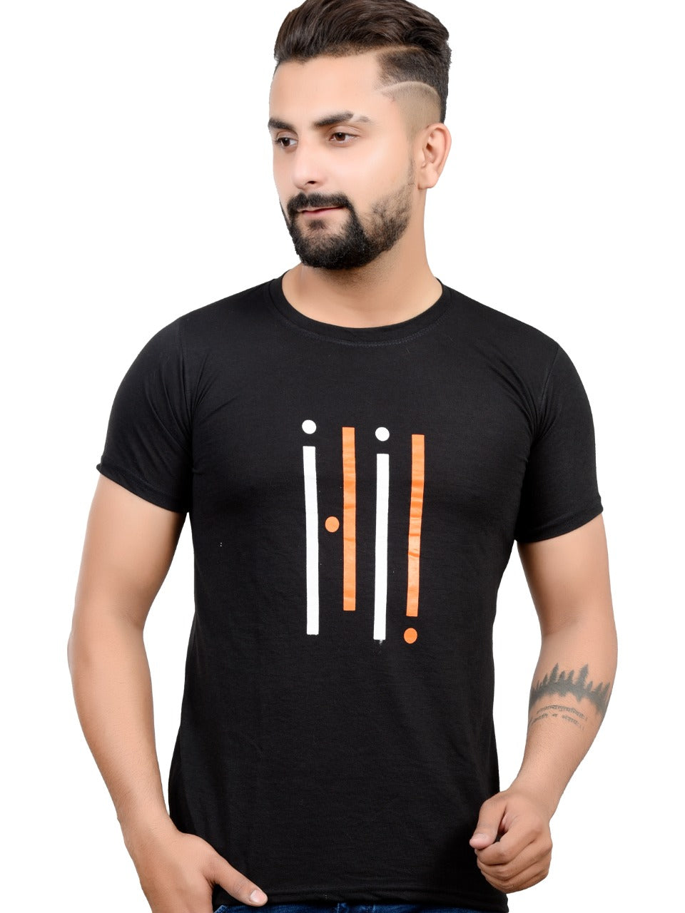 Men's Stripe Half Tshirt