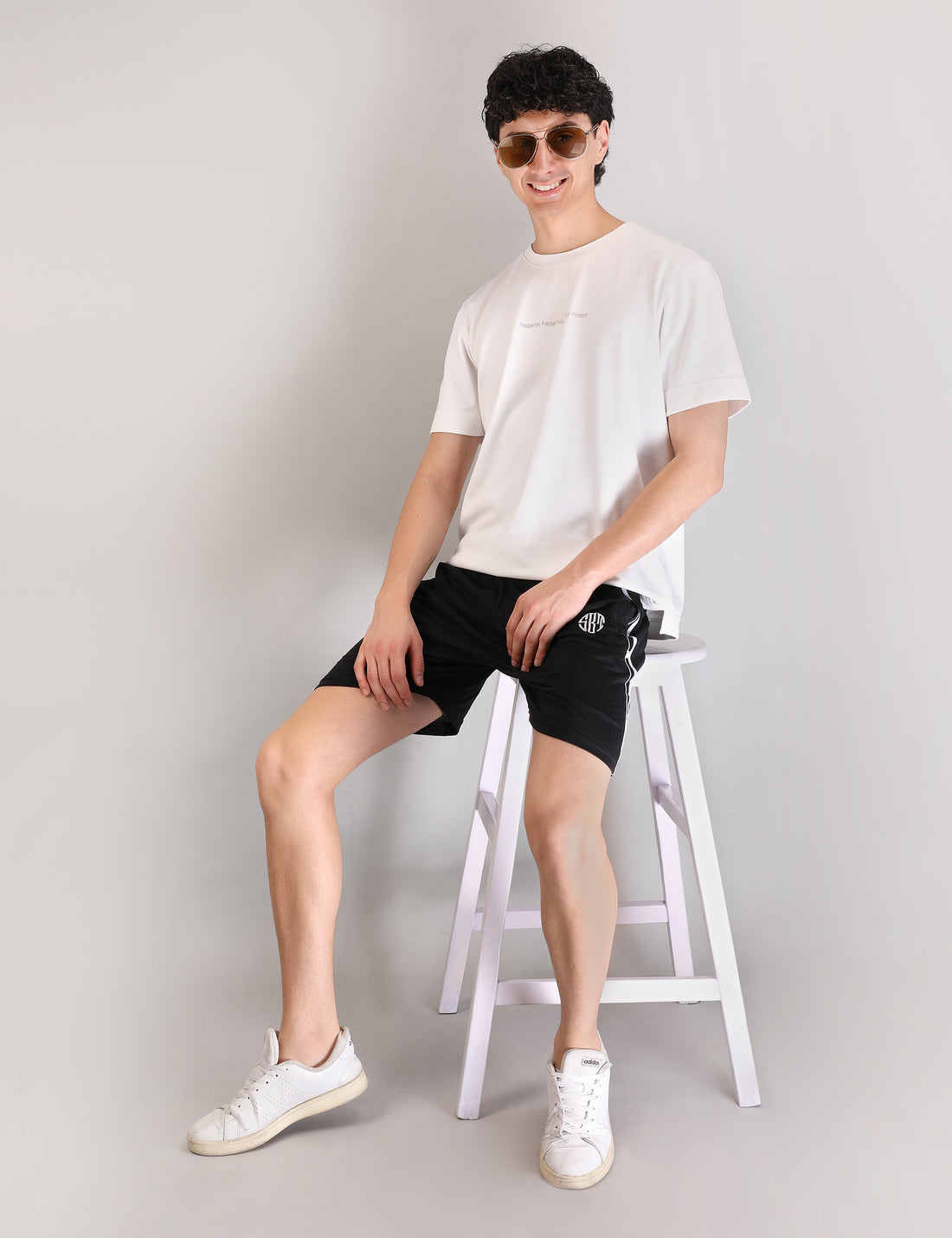 Men's Black Cotton Shorts with Zipper Pockets